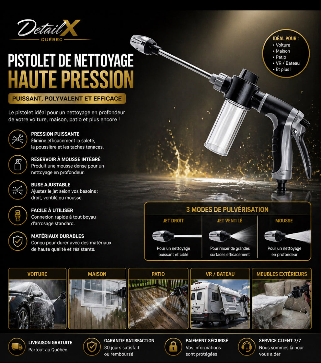 Pistolet haute pression pour nettoyage -Puissant,précis et facil à utiliser