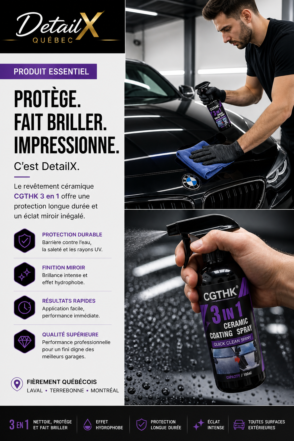 Céramique Auto Haute Performance-Brillance et Protection Longue Durée